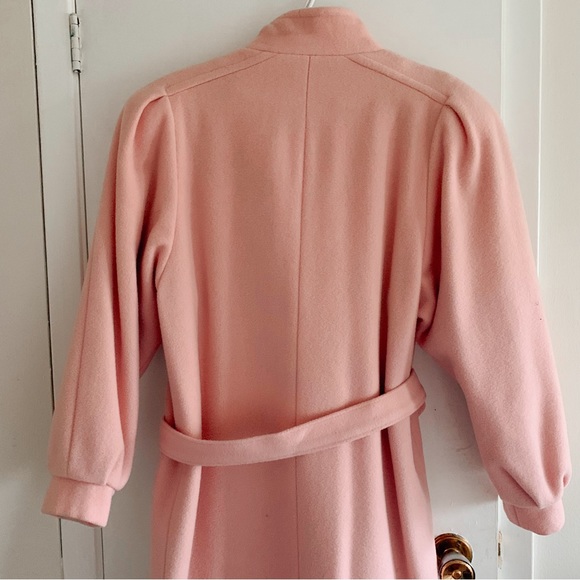 Vintage bubblegum pink 1980s electré Paris wool car coat size 5/6 (small) - Picture 7 of 11
